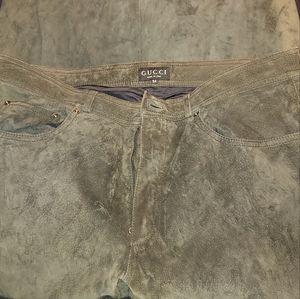 Men's suede gucci pants